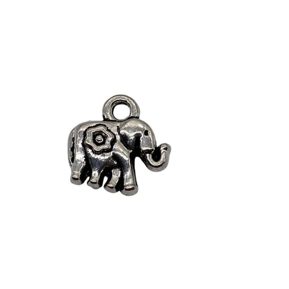 Tibetan Silver Elephant Charm Pendant Double-Sided Durable Jewelry Pendant 3446 - Picture 4 of 4